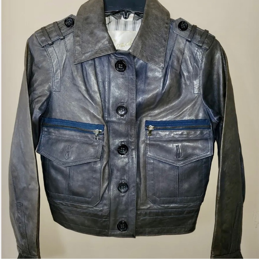COACH Vintage RARE Leather Bomber Flight Jacket Lined Full Zip Coat SZ 0 (XS)